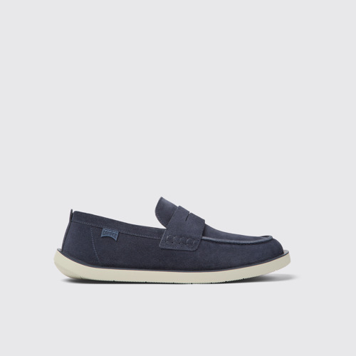 Image of Wagon Chaussures en nubuck bleu pour homme