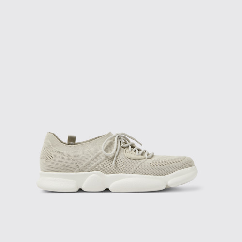 Image of Side view of Karst Gray textile sneakers for men