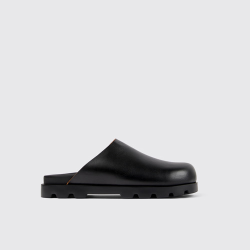 Image of Side view of Brutus Sandal Black Leather Sandals for Men.