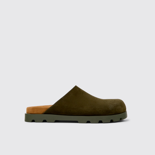 Image of Brutus Sandal Sandalias de nobuk verde para hombre.