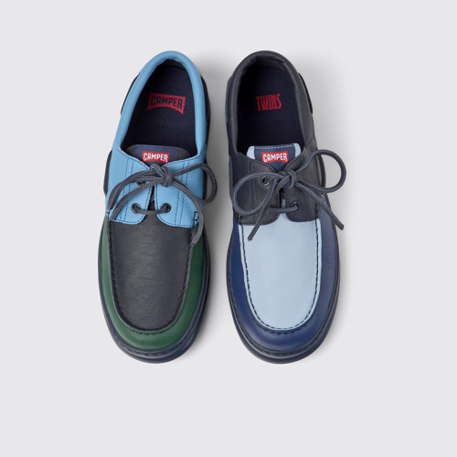 Image of Overhead view of Twins Multicolored leather sneakers for men
