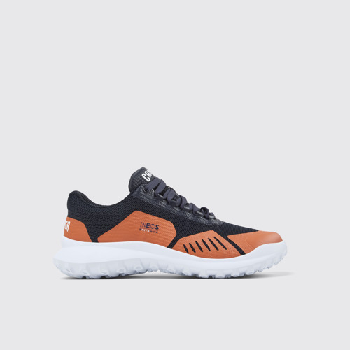 Image of Side view of Camper x INEOS Britannia Blue and Orange Textile Sneakers for Men
