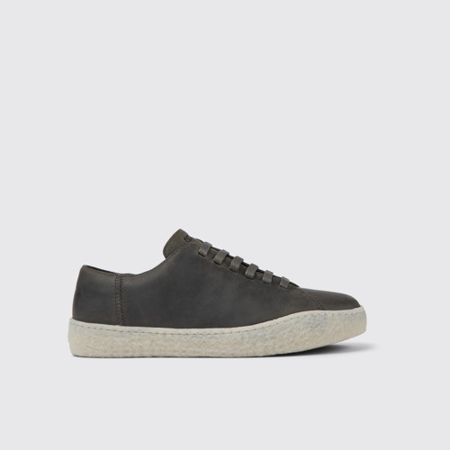 Image of Side view of Peu Terreno Gray leather shoes for men