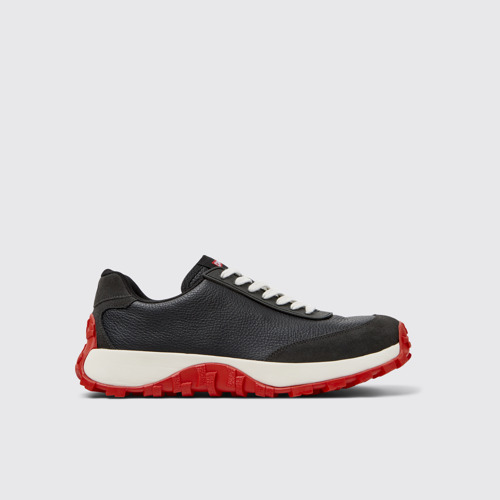 Image of Side view of Drift Trail VIBRAM Multicolor Leather Sneakers for Men.
