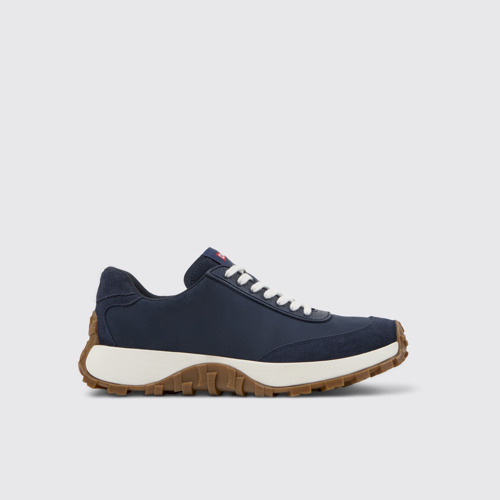 Image of Drift Trail VIBRAM Baskets bleues en nubuck et textile pour homme.