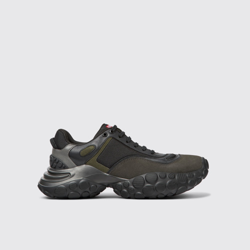 Image of Side view of Pelotas Mars Black textile and nubuck sneakers for men