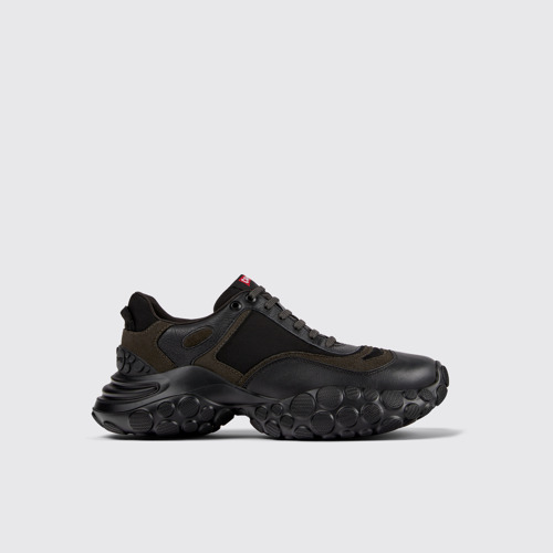 Image of Side view of Pelotas Mars Black Textile/Leather Sneaker for Men