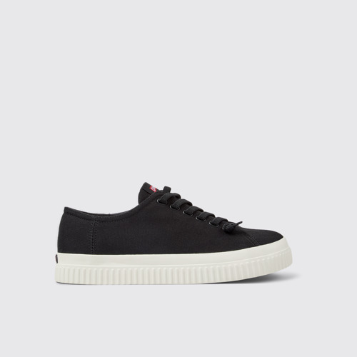 Image of Side view of Peu Roda Black TENCEL™ Lyocell Sneakers for Men.
