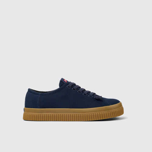 Image of Side view of Peu Roda Blue TENCEL™ Lyocell Sneakers for Men.