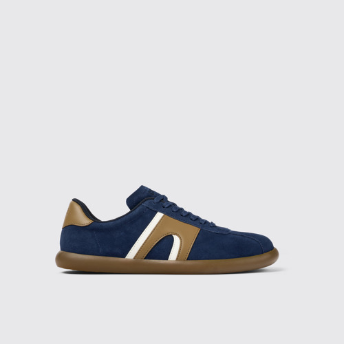 Side view of Pelotas Soller Blue Nubuck/Leather Sneaker for Men