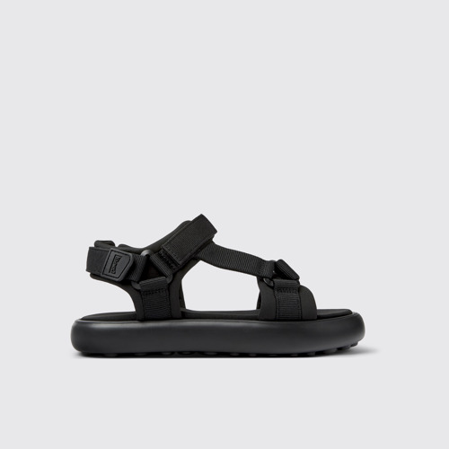 Image of Side view of Pelotas Flota Black Textile Sandal for Men
