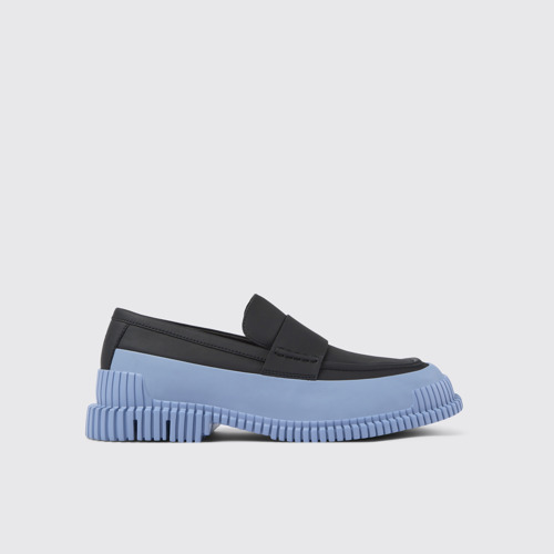 Image of Side view of Pix Multicolored Leather Moccasin for Men