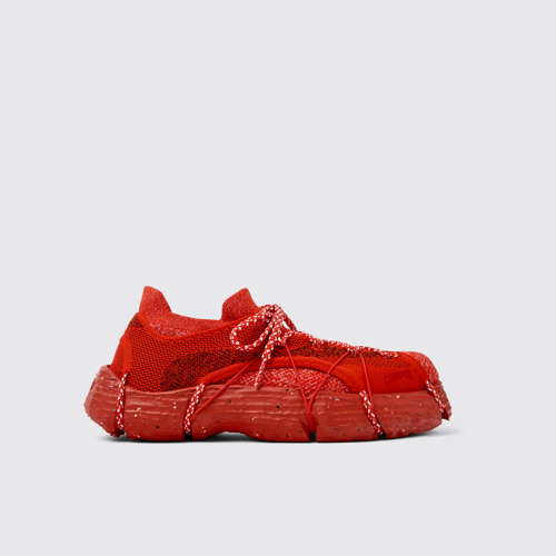 Image of Side view of ROKU Red Sneaker for Men