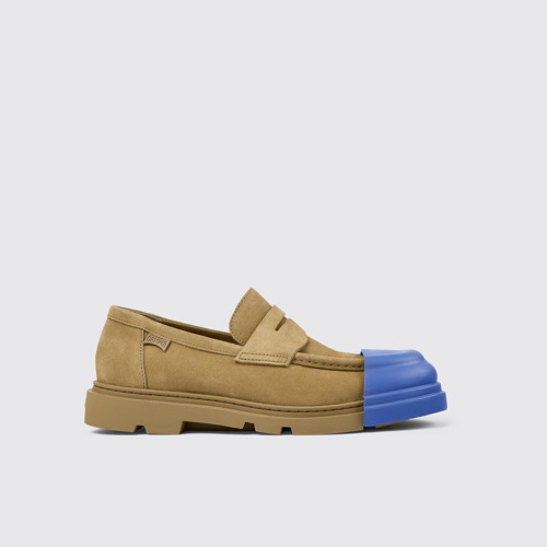 Image of Side view of Junction Brown Nubuck Moccasin for Men