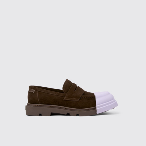 Image of Side view of Junction Brown Nubuck Moccasin for Men