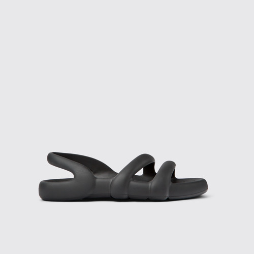 Image of Side view of Kobarah Flat Black EXTRALIGHT Sandals for Men.