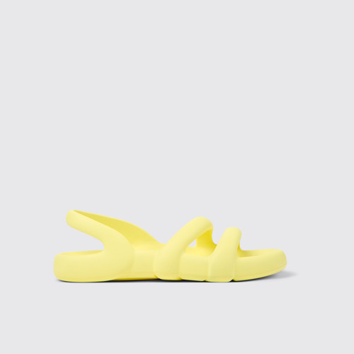 Image of Side view of Kobarah Flat Yellow unisex Sandal