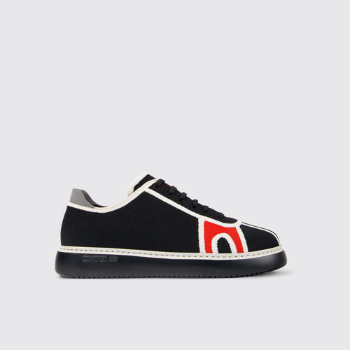 Image of Side view of Runner K21 Black Textile Sneaker for Men
