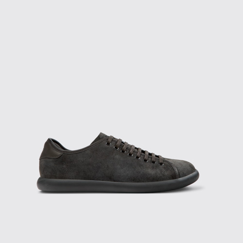 Image of Side view of Pelotas Soller Gray Nubuck and Leather Sneakers for Men.