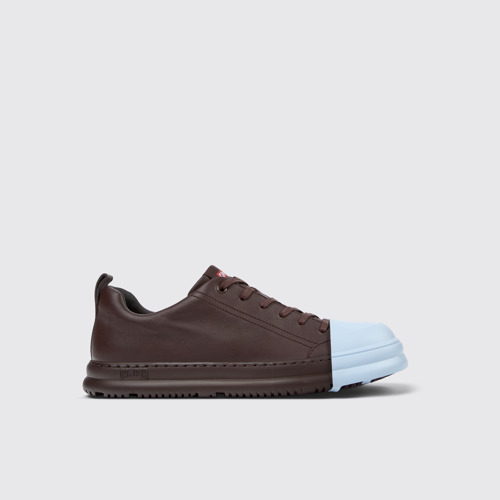 Side view of Junction Runner Burgundy leather sneakers