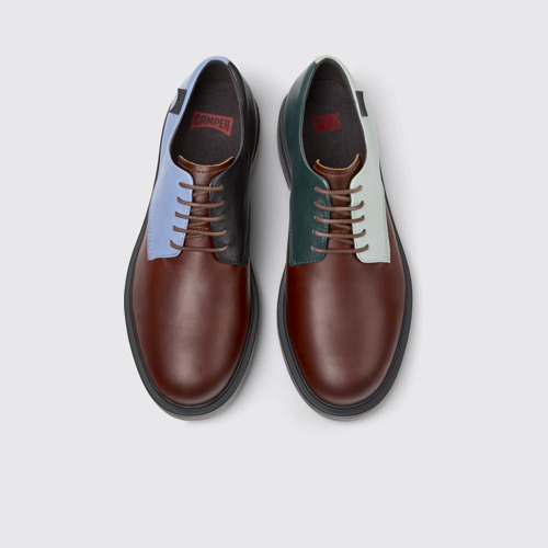 Image of Twins Mehrfarbiger Herrenschuh aus Leder.