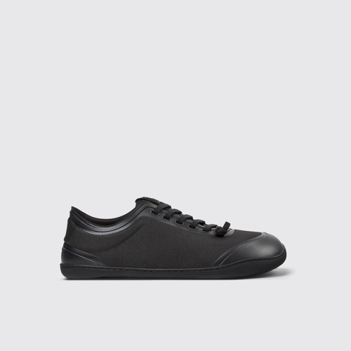Image of Side view of Peu Black textile shoes for men
