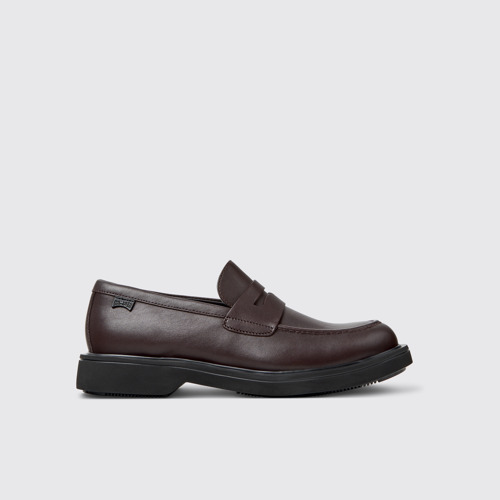 Image of Side view of Norman Brown Leather Shoes for Men.