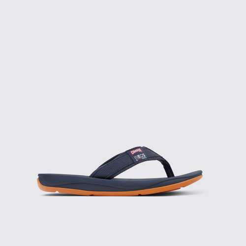 Image of Side view of Camper x INEOS Britannia Blue Textile Flip-Flops for Men