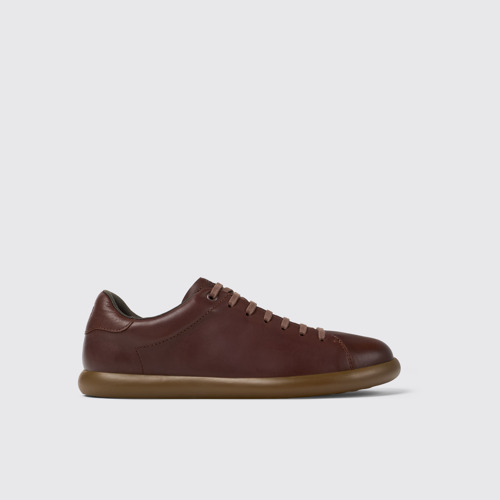 Image of Side view of Pelotas Soller Brown leather sneakers for men