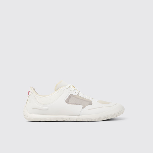 Image of Side view of Path Multicolored Textile Men's Sneakers.