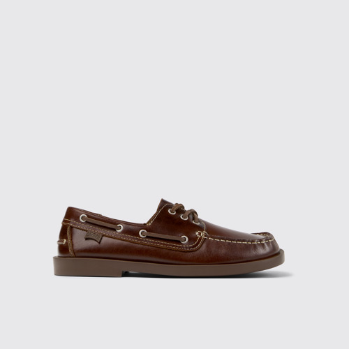 Image of Side view of Don Brown Leather Moccasin/Nautical Shoes for Men.