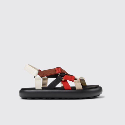 Image of Side view of Twins Multicolor Recycled PET Sandals for Men.