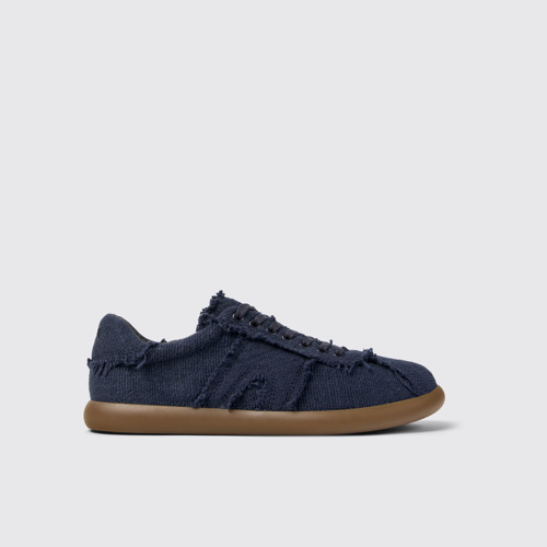 Image of Side view of Pelotas Soller Blue Organic Cotton Men's Sneakers.