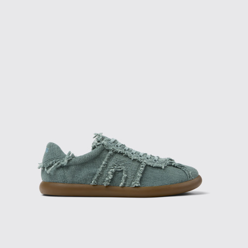 Image of Side view of Pelotas Soller Green Organic Cotton Sneakers for Men.