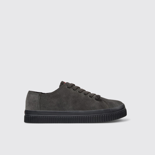 Image of Side view of Peu Roda Gray Nubuck Men's Sneakers.