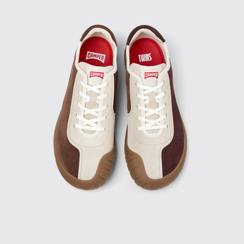 Image of Overhead view of Twins Multicolor Suede and Nubuck Sneakers for Men.