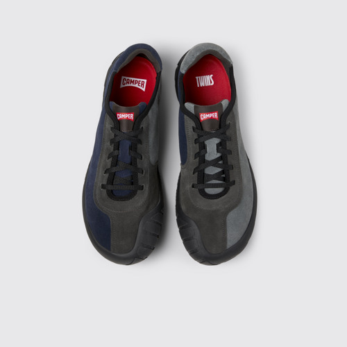 Overhead view of Twins Multicolor Nubuck Sneakers for Men.