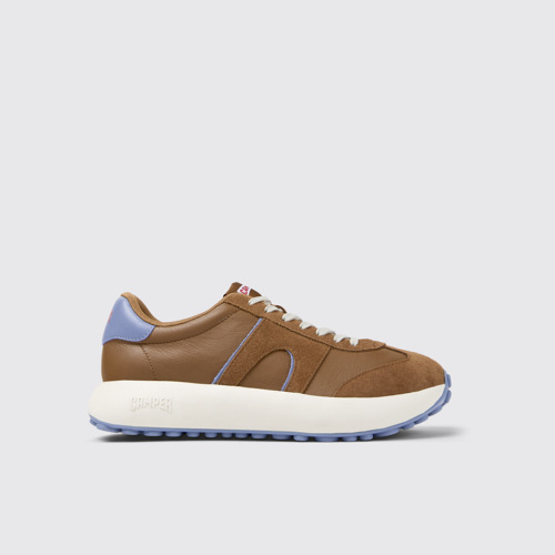 Image of Side view of Pelotas Athens Multicolor Leather and Nubuck Sneakers for Men.