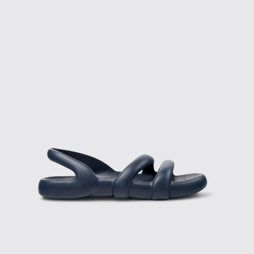 Image of Kobarah Flat Wide Sandales bleues pour homme.