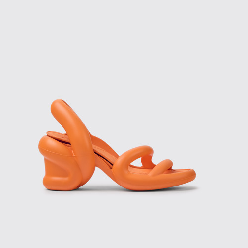 Image of Side view of Kobarah Orange unisex sandals