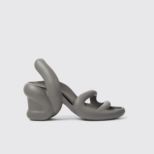 Image of Side view of Kobarah Grey unisex sandals