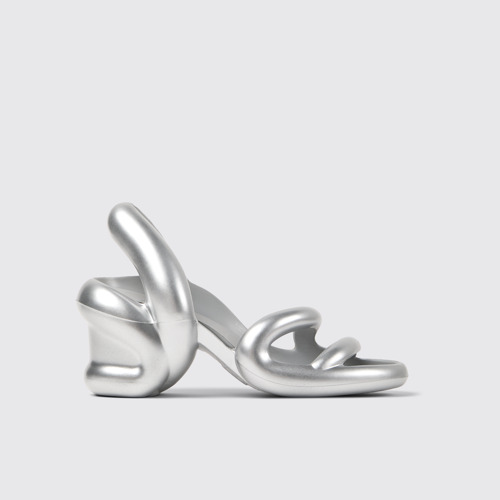 Image of Side view of Kobarah Silver unisex Sandal