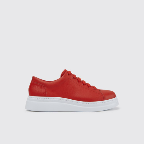 Image of Side view of Runner Up Women's red sneakers