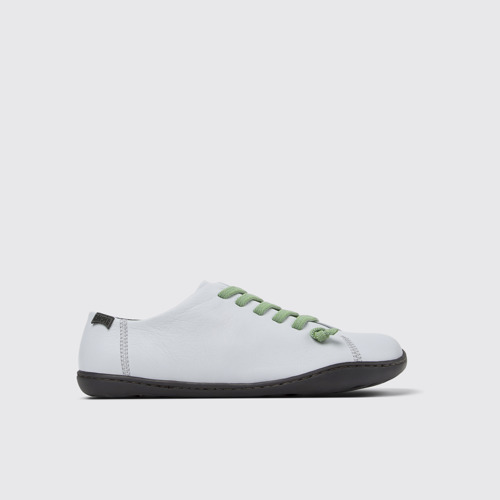 Image of Side view of Peu Gray Leather Shoes for Women
