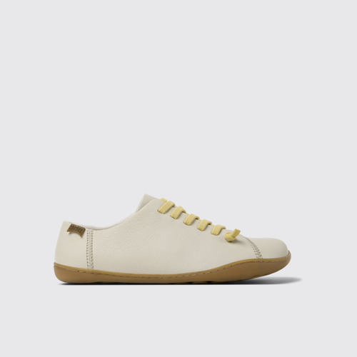 Side view of Peu Gray Leather Shoes for Women.