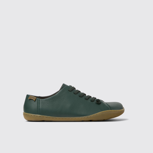 Side view of Peu Green Leather Shoes for Women.