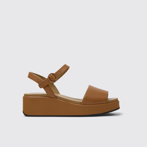 Image of Side view of Misia Brown sandal for women