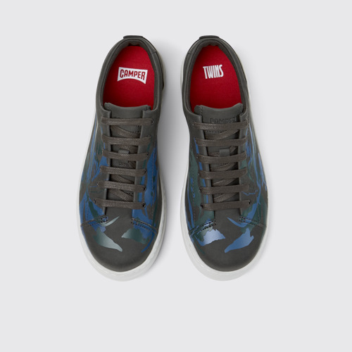 Overhead view of Twins Multicolor Recycled Leather Sneakers for Women.