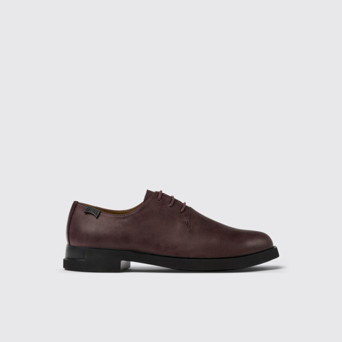 Image of Side view of Iman Women’s burgundy lace-up shoe