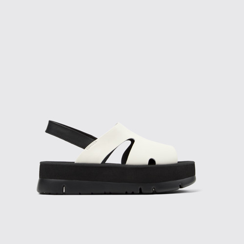 Image of Side view of Oruga Up White Sandal for Women